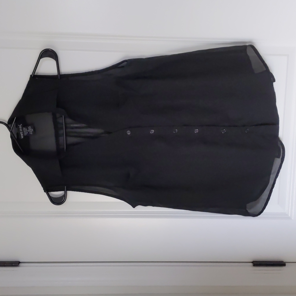 Black sheer Wet Seal button down tank